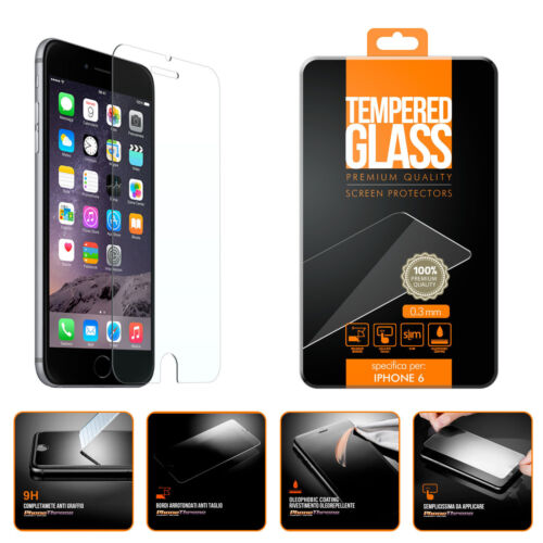 Pellicola Vetro Temperato per Apple iPhone X/XS/XR/MAX/8/7/6/5/4/Plus/SE 2020 - Foto 1 di 1