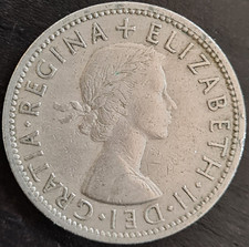 1957 UK - QUEEN ELIZABETH II - -FLORIN - TWO SHILLINGS - FREE US SHIPPING