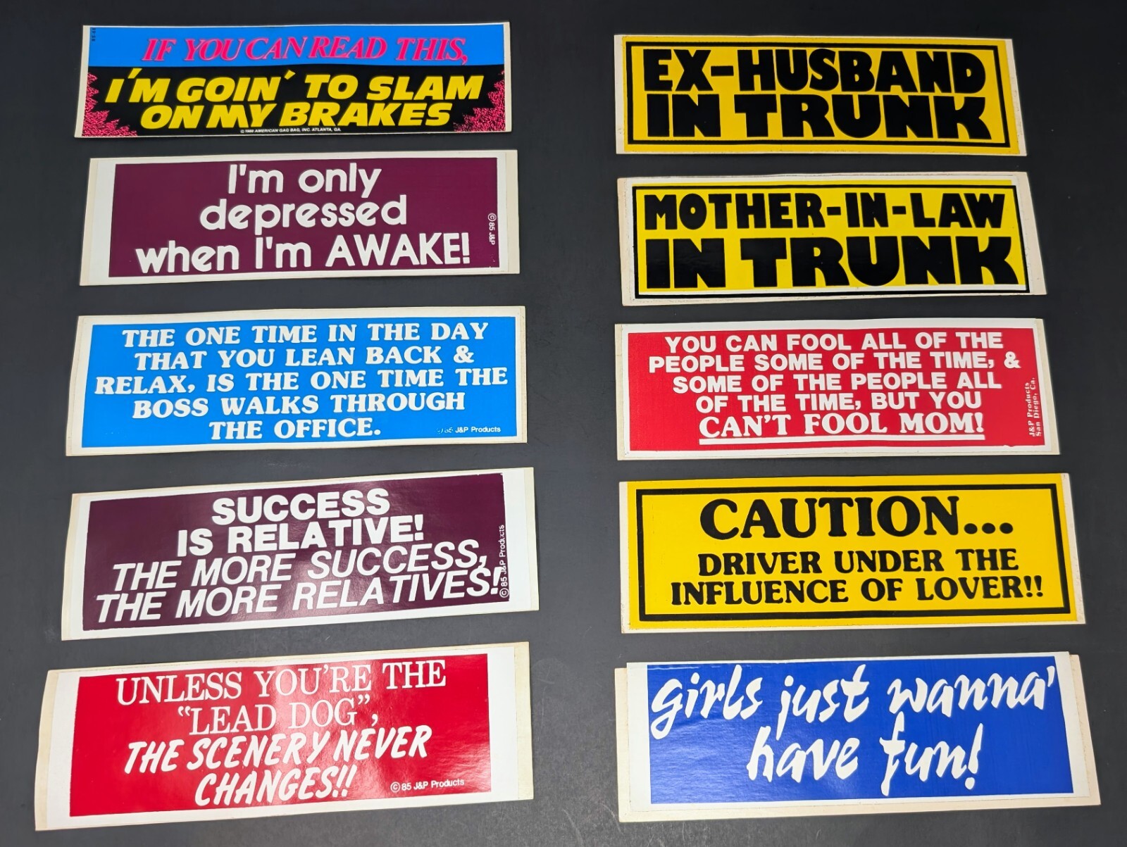 Lot Of 10 Vintage 1980's Humorous Bumper Stickers 9