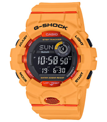 Casio G-shock Gbd-800-4 Yellow Orange Step Tracker Bluetooth GBA