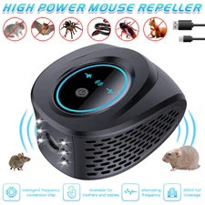 4-in-1 Ultrasonic Rodent Repellent 360° PIR Mouse Squirrel Bat Spider Deterrent