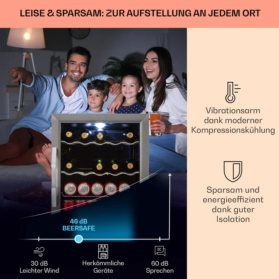 Getränkekühlschrank XL 60l Bierkühlschrank Flaschenkühlschrank Weinkühlschrank - Bild 3 von 4
