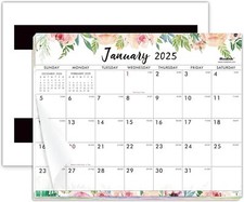 Pink Magnetic Calendar 2025 Monthly Planner Floral Design Fridge Pad 8 X 10