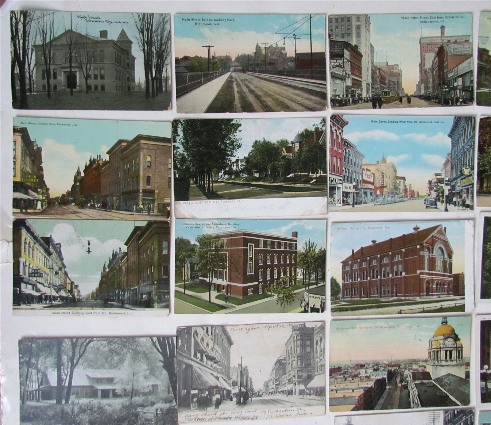 INDIANA lot of 35 IN ANTIQUE POSTCARDS eBay