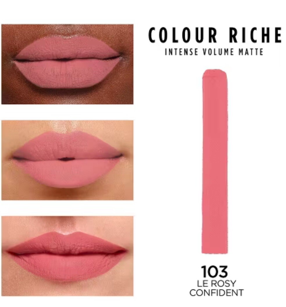 L'oreal Colour Riche Intense Volume Matte Lipstick ~Lot Of 3 #103~LE ROSY