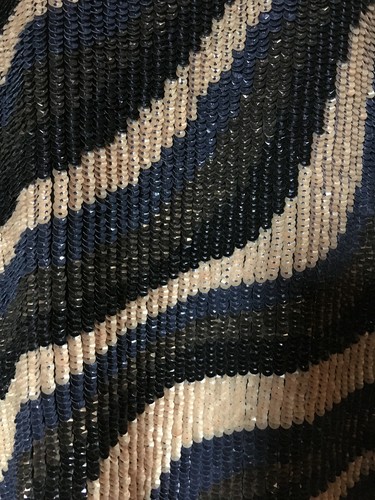 Stunning Topshop blue bronze cream wavey stripe sequin cami top UK 12 EU 40 US 8 - Picture 2 of 5
