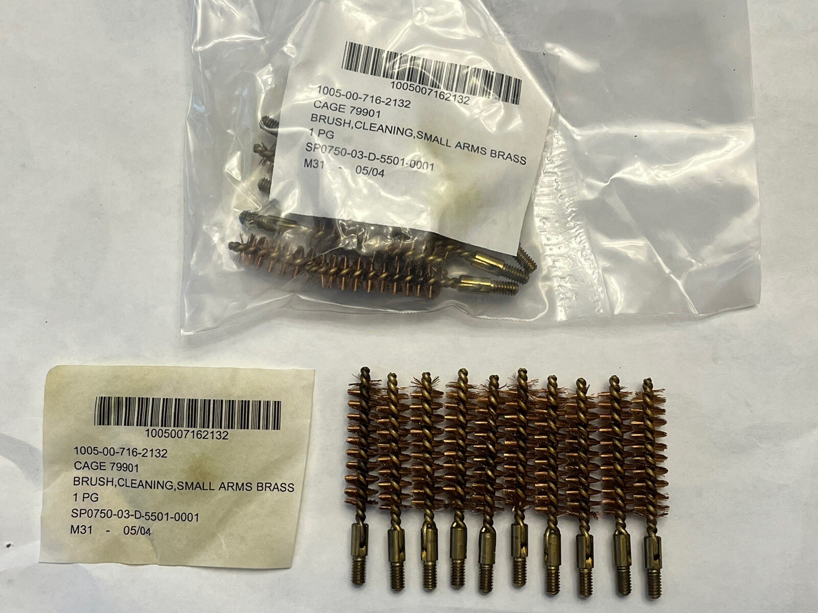 USGI Military 9mm 38. Cal Bore Brush Beretta M9 Small Arms Brass NOS 10 ...