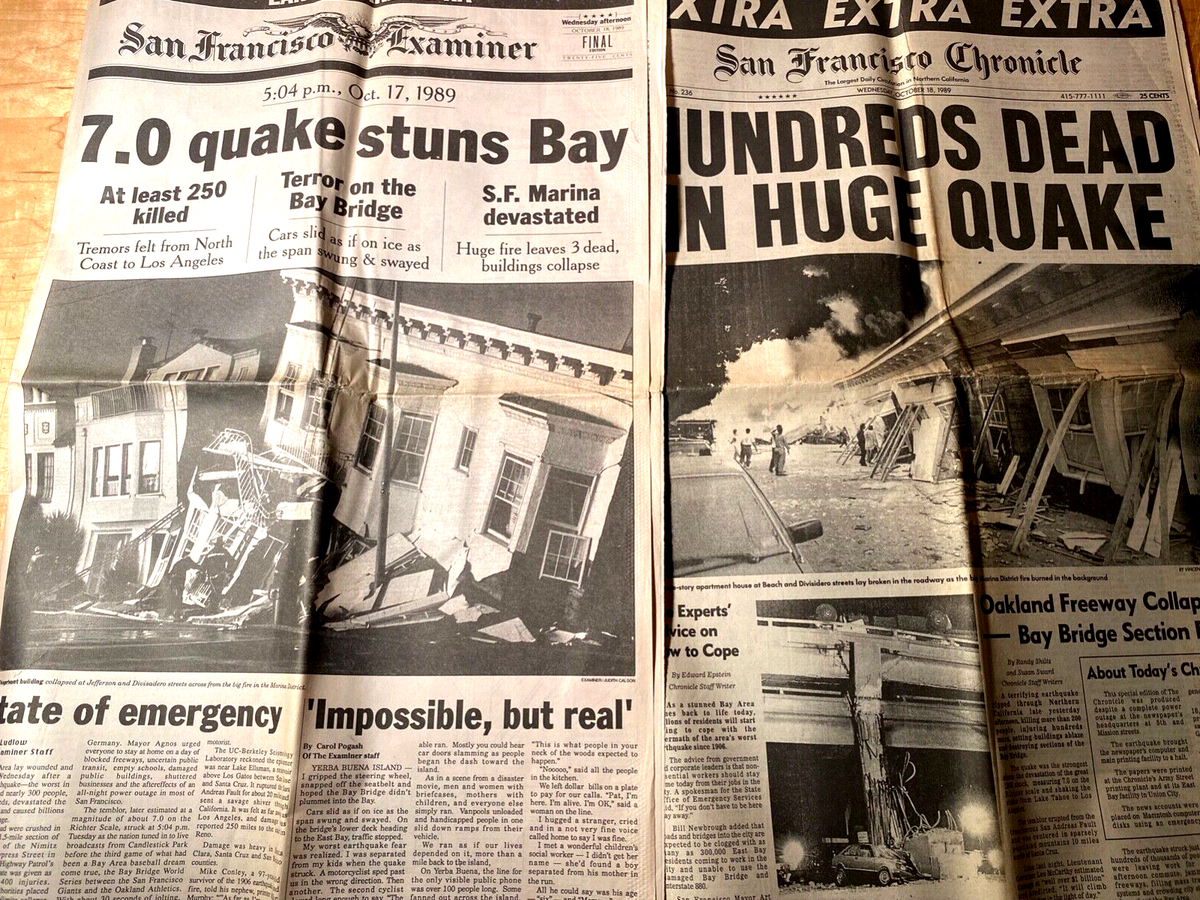 HUNDREDS DEAD HUGE QUAKE*OCT 17/18 1989 SF CHRONICLE