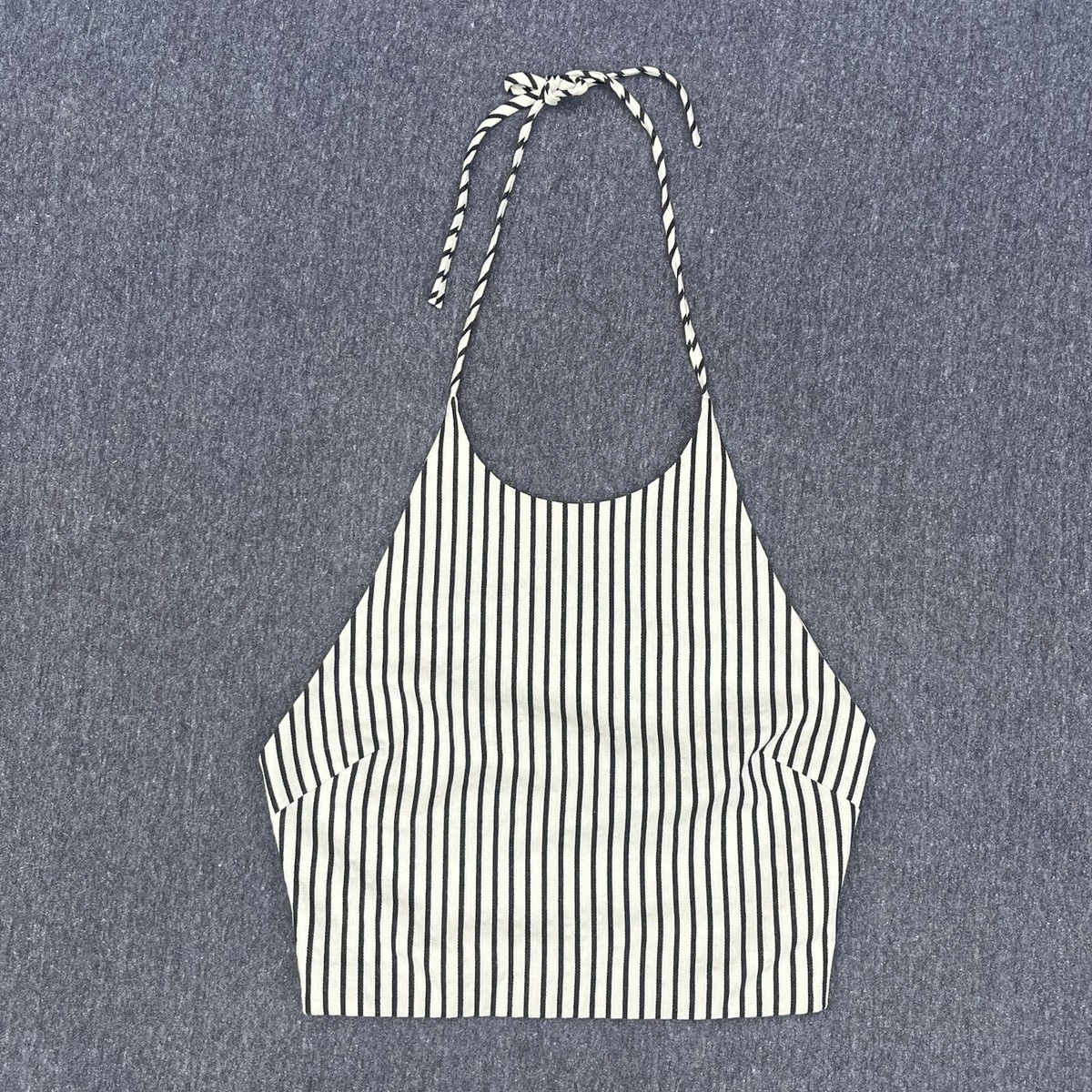black and white striped halter top