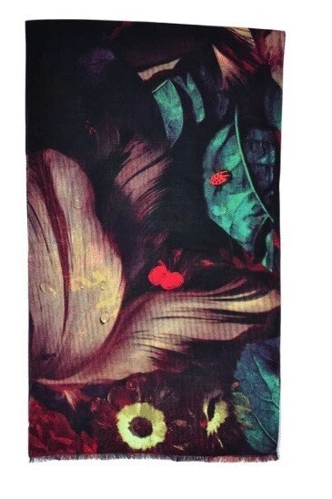 Paul Smith Mainline Hombres “New Masters” Estampado Lana Bufanda Bordado Detalle Nuevo con Etiquetas Foto 4 de 4