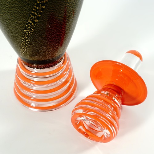 Murano Carlo Moretti Italy Venetian Art Glass Decanter Bottle 1997 - Picture 3 of 8