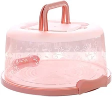 Cake Carrier/Storage Container with Lid and Handle, round Cupcake Keeper Cheesec