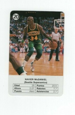 1988 Fournier Estrellas De La NBA Basketball - XAVIER McDANIEL SEATTLE SONICS