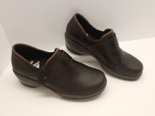 Merrell Womens Valetta PRO dark brown leather slip on comfort Shoes sz 7