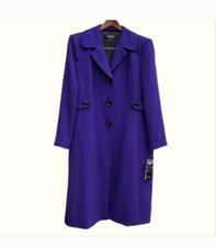 Kasper The Jacket Dress 18 Womens Long Overcoat Purple Blue Undertone Msrp$280