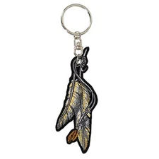 Feather Beautifully Embroidered - Fabric KEYCHAIN