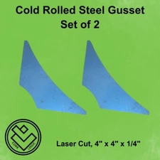 Roll Cage Corner Gusset 4”x4"x 1/4” -Set of (2) Metal Gusset, Cold Rolled