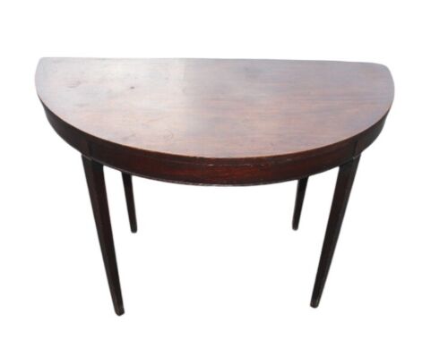Vintage Demi Lune Console Table Mahogany D end table 29" h. x 45" w. x 23 1/2" d - 第 1/3 張圖片