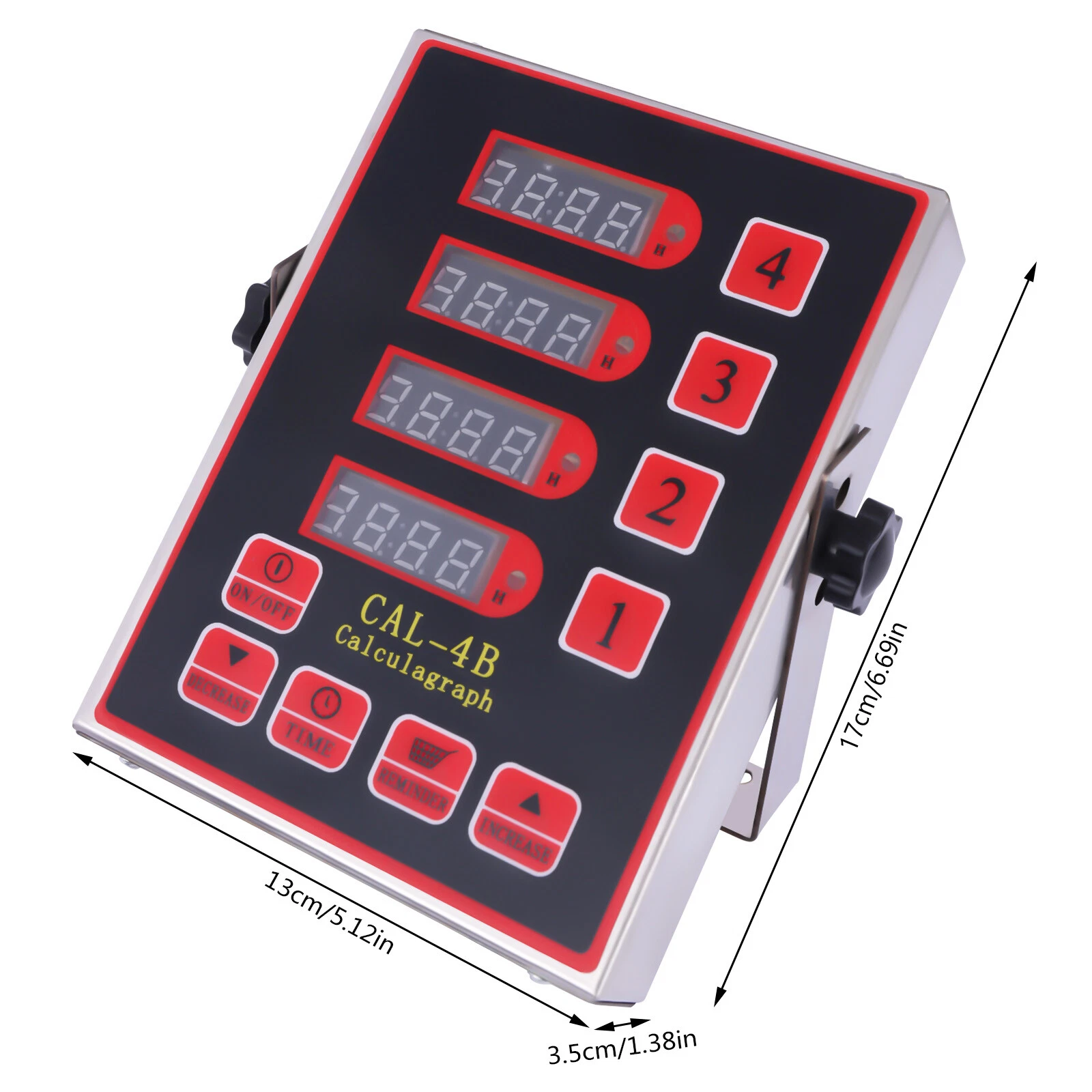 Commercial 4 Channels Kitchen Timers Restaurant Timer Loud Red Stainless Steel
