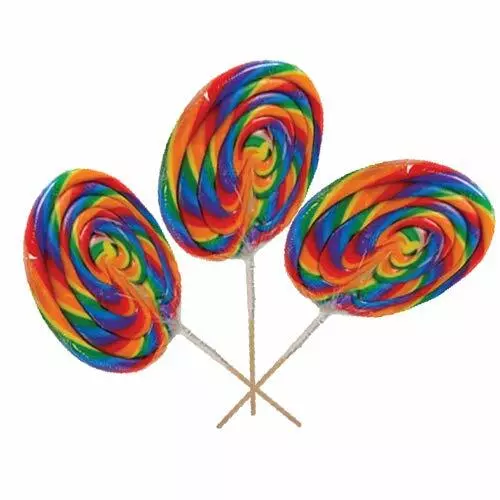  Mixed Fruit Flavor Large Rainbow Lollipops Candy