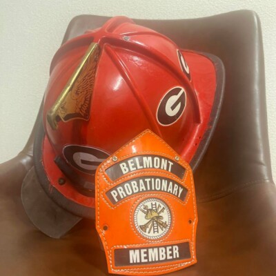 Rare Belmont Firefighter Helmet Fireman Rescue Gear Collectible F