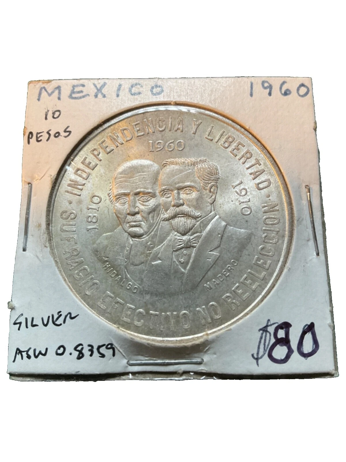 Monedas de plata 1960 mexicano