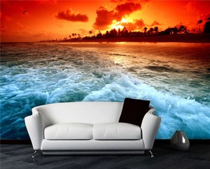 Sunset Beach Wave Full Wall Mural Photo Wallpaper Printing Decor Image Is Loading Sunset Beach Wave Full Wall Mural Photo Wallpaper