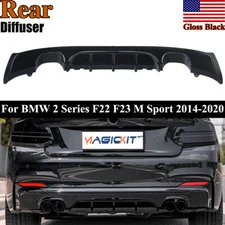 Rear Diffuser Lip Gloss Black For BMW 2014-2021 F22 2 Series M Sport Performance