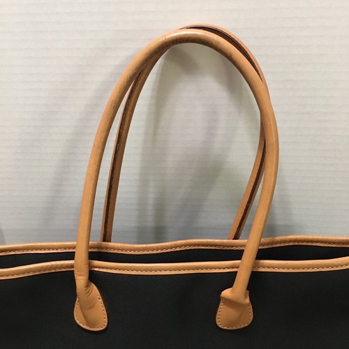 Mulholland Borsa Tote Bag Nera Nylon Cerniera Beige Bordo Pelle - Ottime Condizioni - Foto 6 di 24