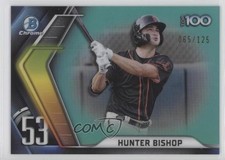 2022 Bowman Chrome Scouts Top 100 Aqua Refractor /125 Hunter Bishop #BTP-53 4z8