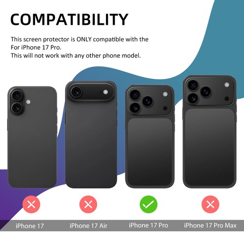FOR iPhone 17 Pro 6.3inch Universal Clear Camera Lens Protector Film (2-Pack) - Picture 60 of 61
