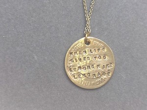 Authentic Alisa Michelle Inspirational Hand Stamped Coin Necklace Gold Plated