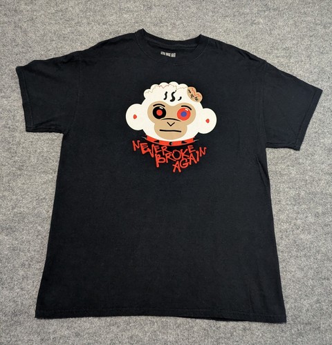 Never Broke Again NBA Youngboy  Monkey Spike Black T-Shirt Men's Size Large