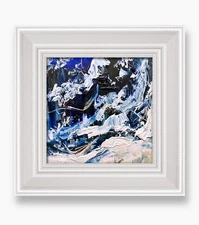 Malibu Surf Glow Abstract Seascape Art • Coastal Home Decor Gift Framed Artwork