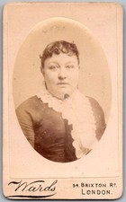 CDV Circa 1880s Ward Lady In Lace Dress London UK
