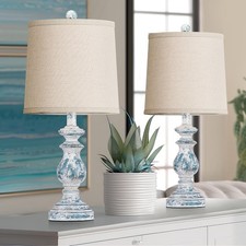 Traditional Table Lamp Set of 2 Rustic Farmhouse Table Lamps for Living Room