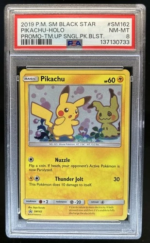 2016-19 Pokemon SM Black Star Promos Pikachu #SM162 PSA 8