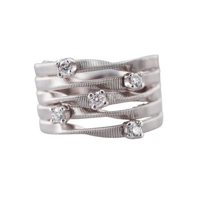 Marco Bicego Marrakech Five Row Diamond Gold Ring