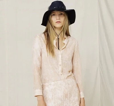 The Row Sheer Print Button Up Shirt Size 2 Resort 2013 Collection