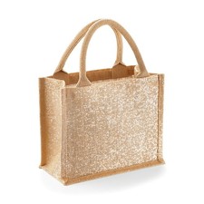 Image of Westford Mill Shimmer Jute Mini Gift Bag (Pack of 2)One Size Natural Gold  RW666