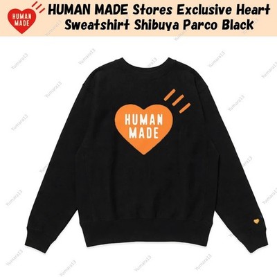 HUMAN MADE Stores Exclusive Heart Sweatshirt Shibuya Parco Black