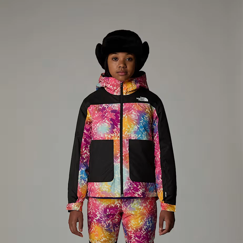 THE NORTH FACE TEEN HOODED Insulated Winter Jacket Rainbow Parka Ski Jacket - Image 3 of 4