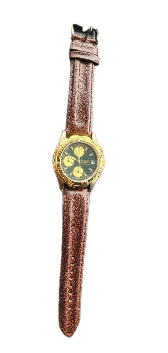 Vtg Mint TWO TONE CHRONOGRAPH MEN'S WATCH 
