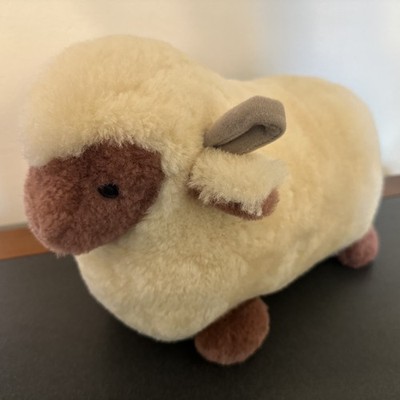 VTG Sheepskin Sheep Stuffed Animal By Bowron of New Zealand - High Quality