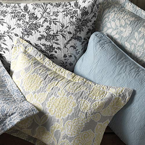 Laura Ashley Home - Quilt Set, Cotton Reversible Bedding with Matching Shams,
