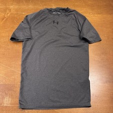 Under Armour Shirt Mens Medium Gray Compression Heat Gear Short Sleeve
