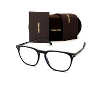Tom Ford FT5937-B 001 Black / Clear Blue Block 52mm Eyeglasses TF5937