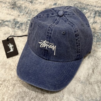 STUSSY AU Stock Low Pro Cap Washed Blue Strapback OSFA, BNWT, 100% Authentic 
