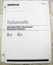 CAT Caterpillar 375 375L ELECTRICAL SYSTEM SCHEMATIC