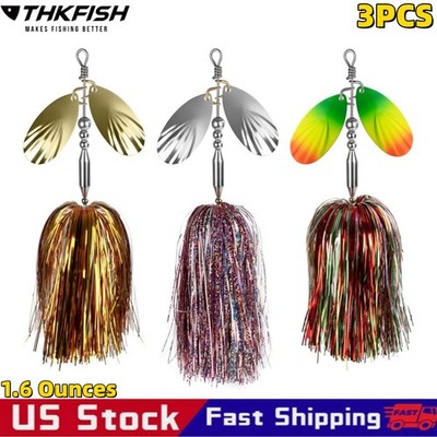 3PC Fishing Lures Kit Spinner Baits Set Bass Fishing Multicolor Metal Bass Trout